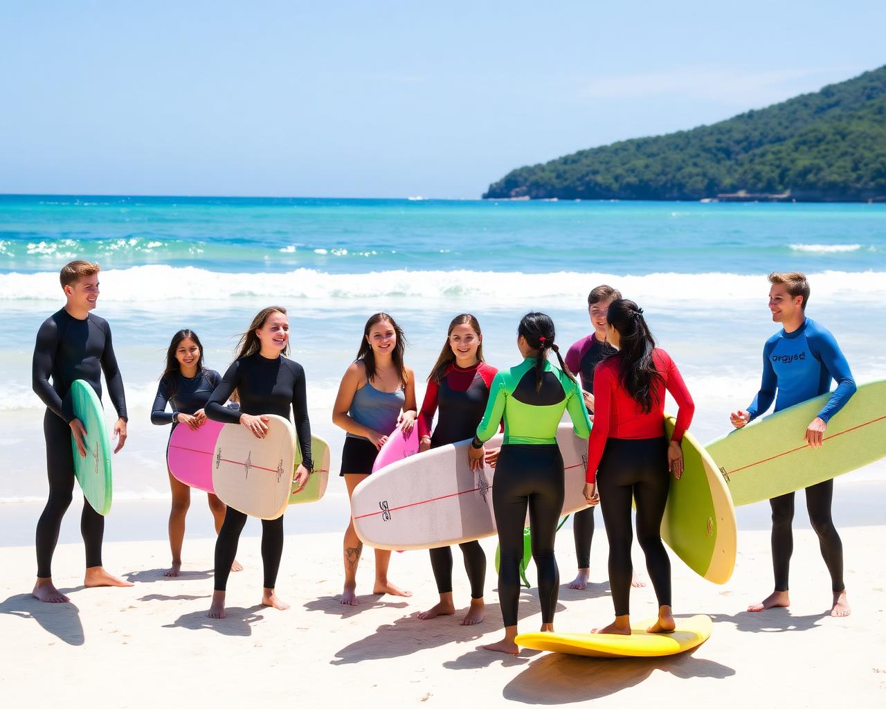 Adolescentes em Noosa, Austrália, com praia, natureza e sensação de segurança